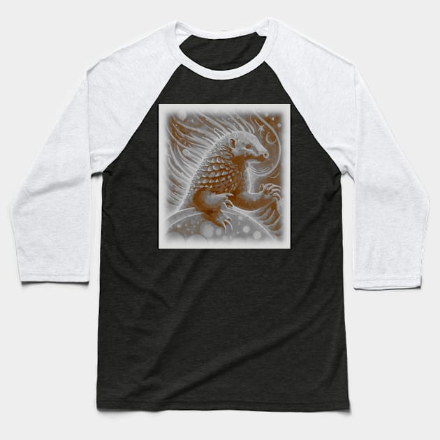 AI generated fiery pangolin from the sun Baseball T-Shirt by Catbrat